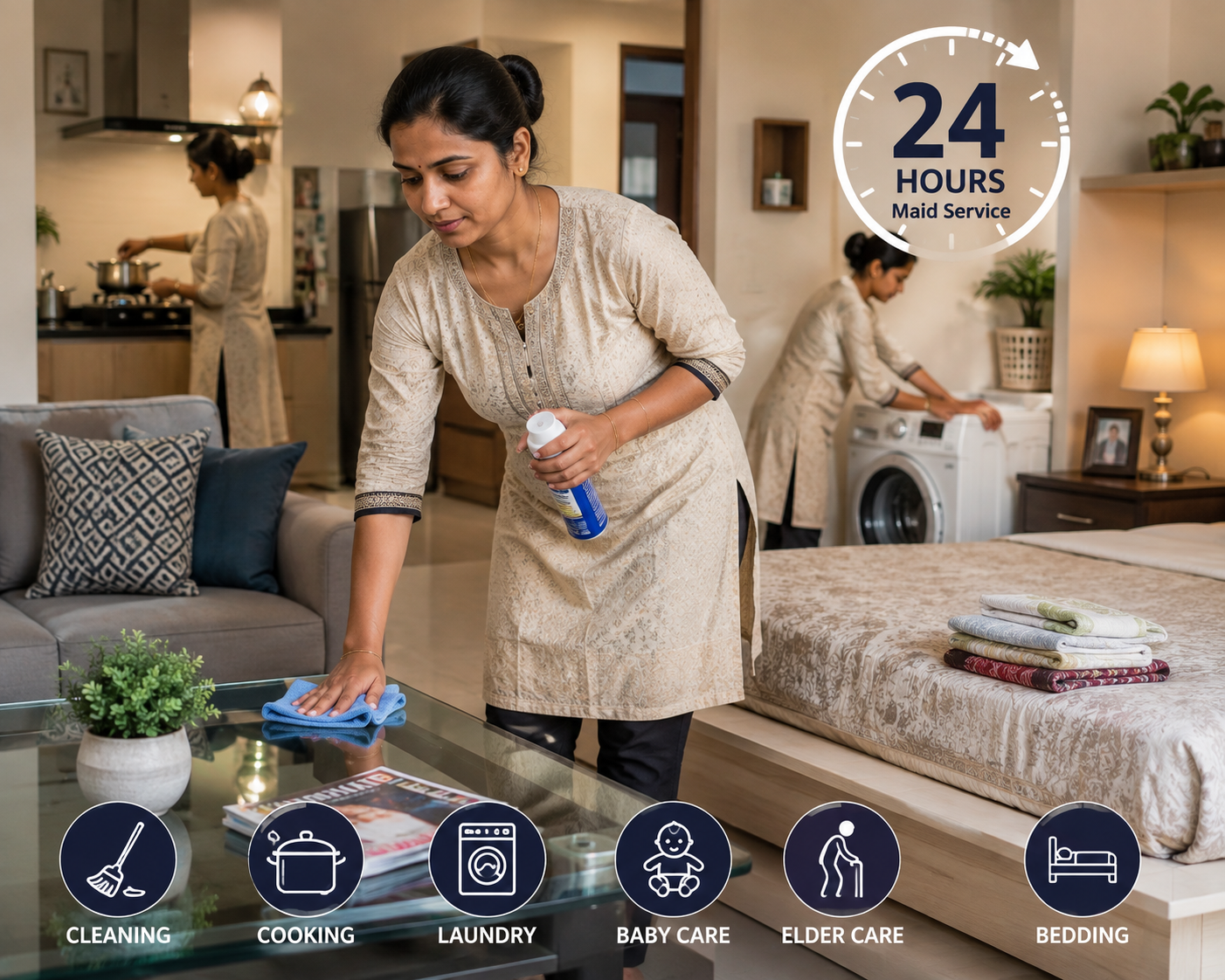 24 Hours Maid Services in Mumbai